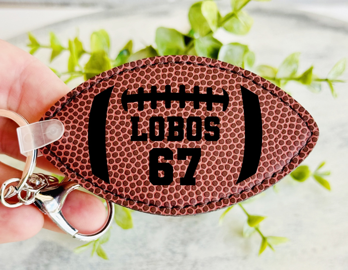 Personalized Football Shaped Keychain / Bag Tag /  Laser Engraved