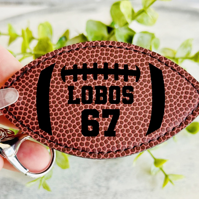 Personalized Football Shaped Keychain / Bag Tag /  Laser Engraved