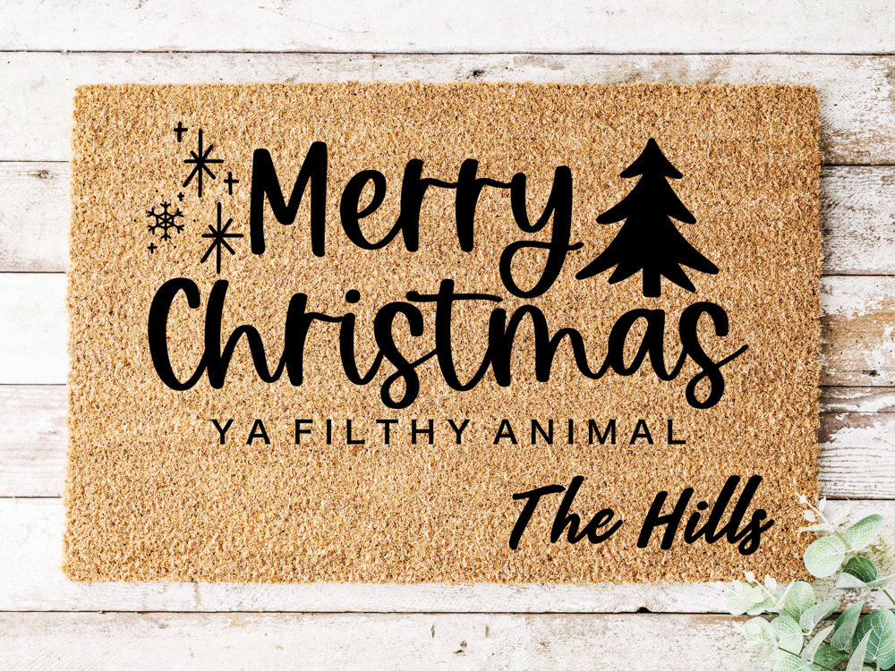 Personalized Christmas Movie Coir Doormat Collection