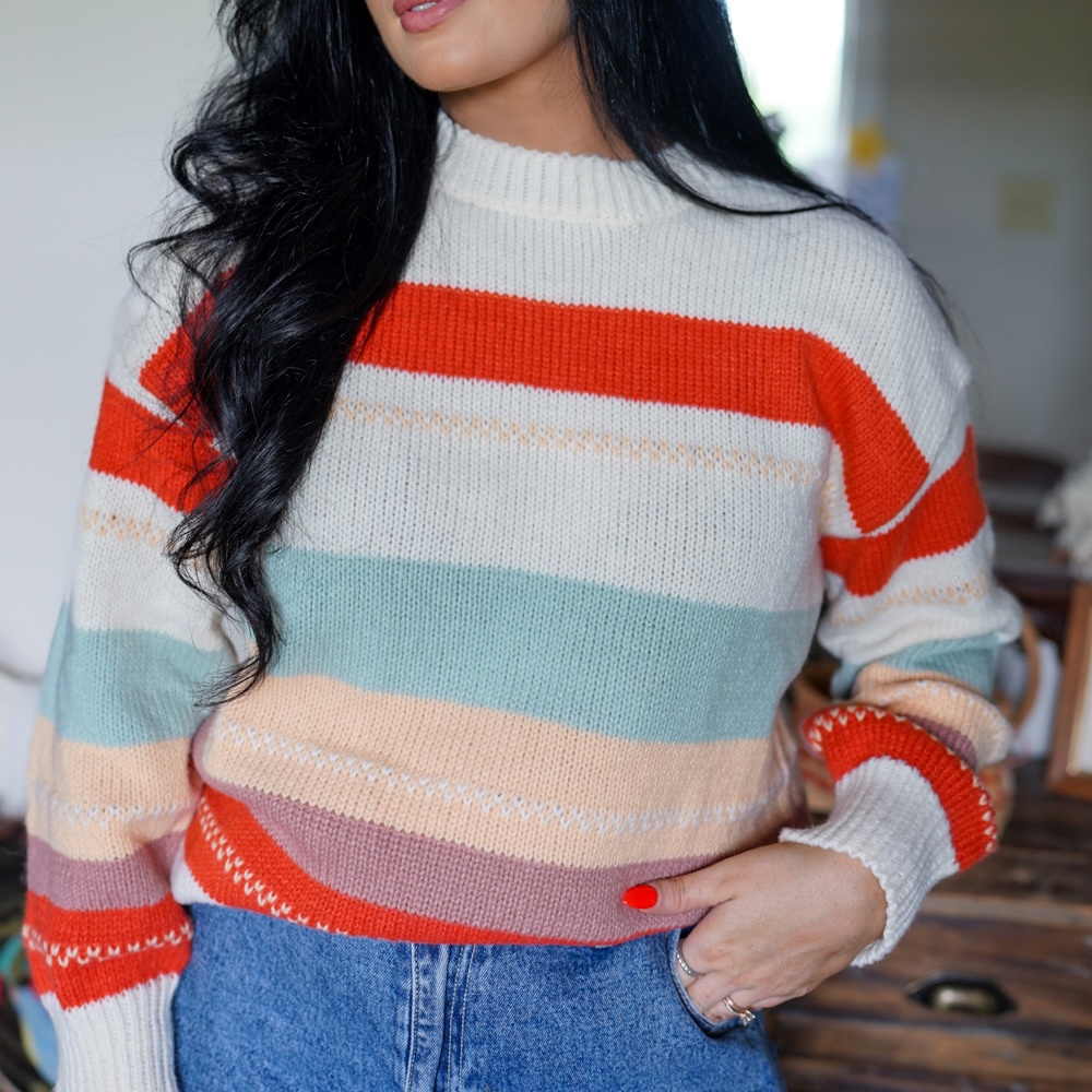 Cozy Stripes Crew Sweater