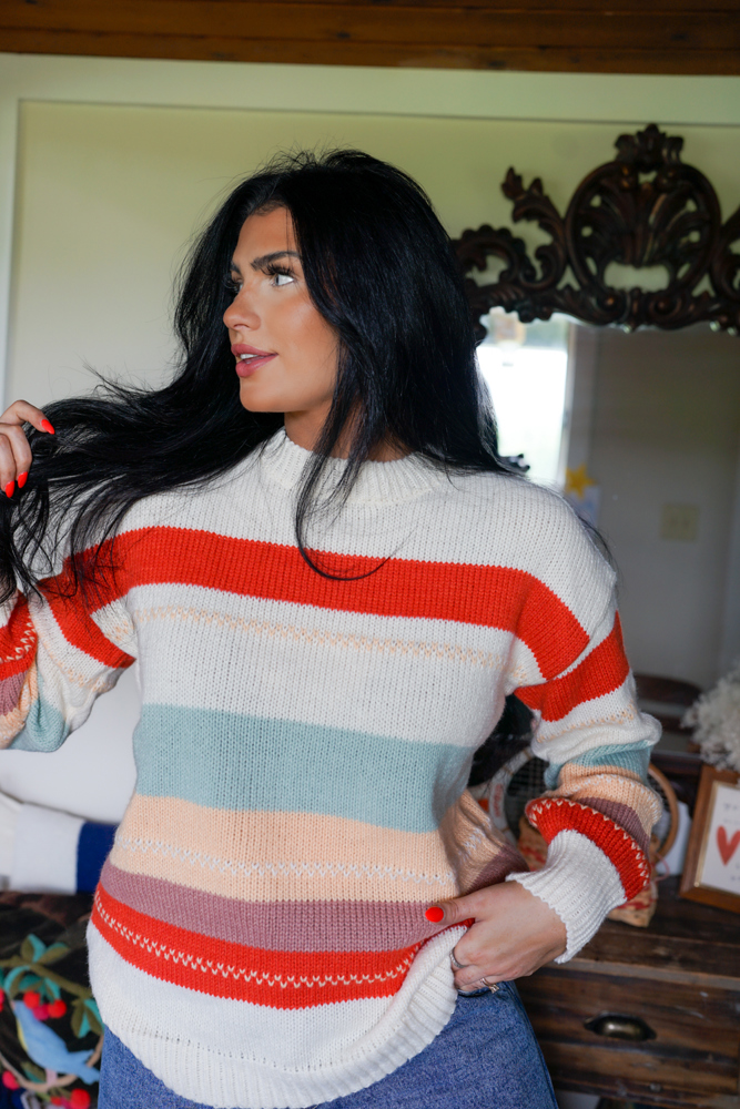 Cozy Stripes Crew Sweater