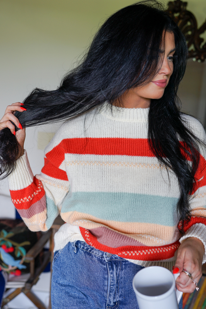 Cozy Stripes Crew Sweater