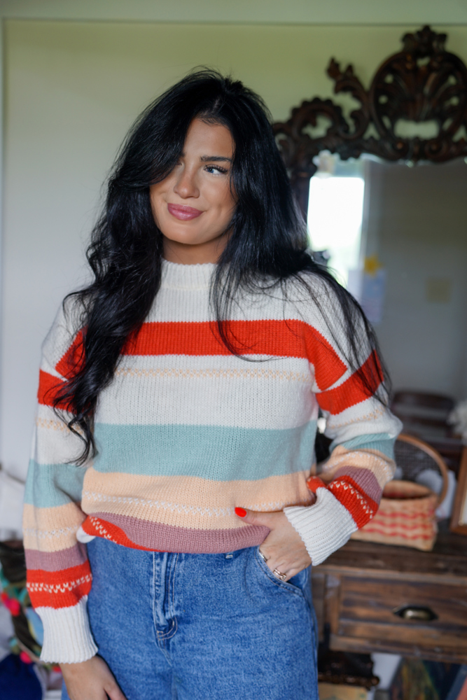 Cozy Stripes Crew Sweater