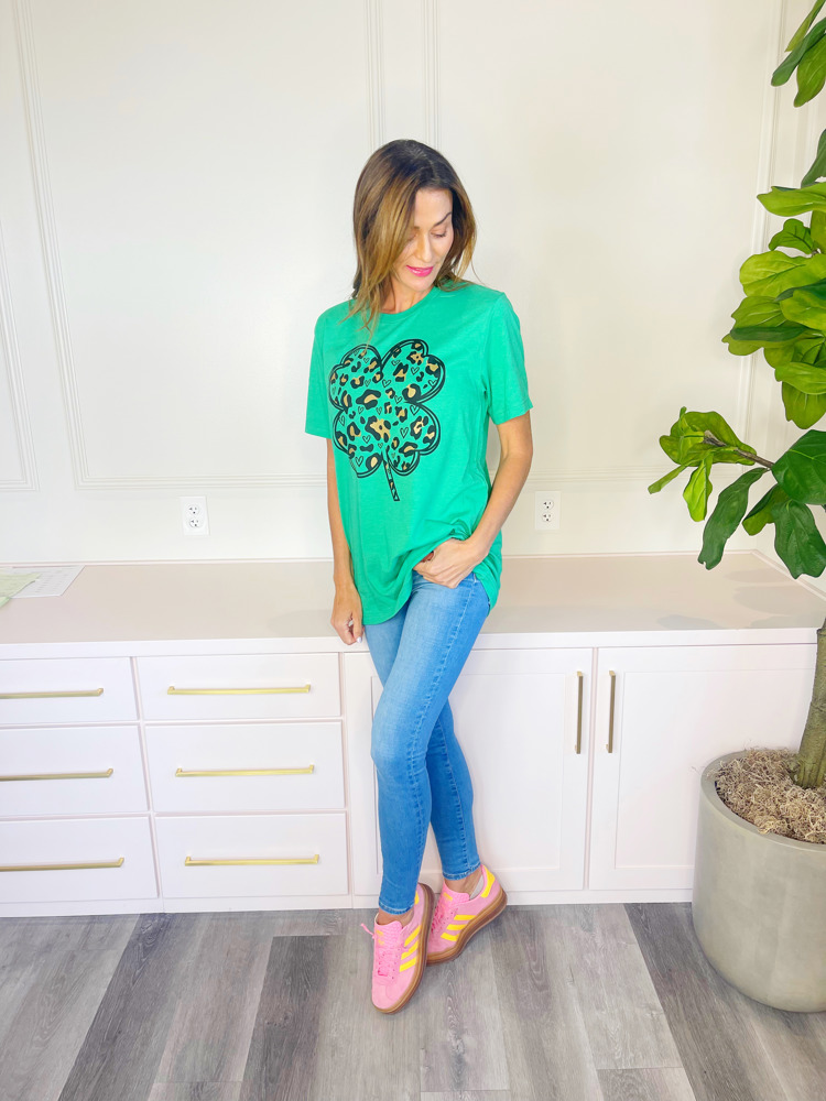 Leopard Shamrock Tee