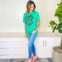 Large Leopard Shamrock Tee