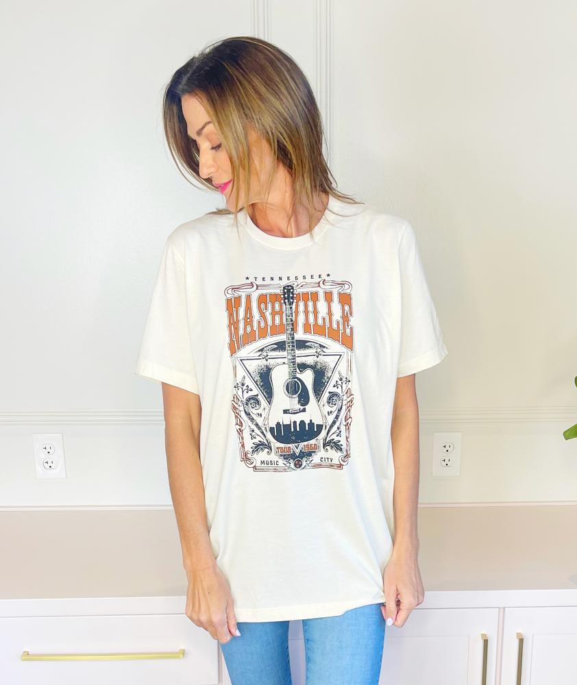 Nashville Guitar Ivory Tee