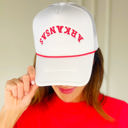 White and Red Arkansas Trucker Hat