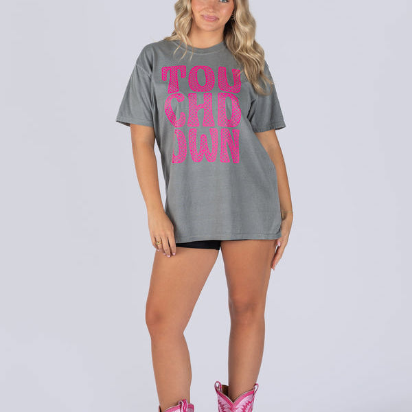 Checkered Pink Touchdown Tee