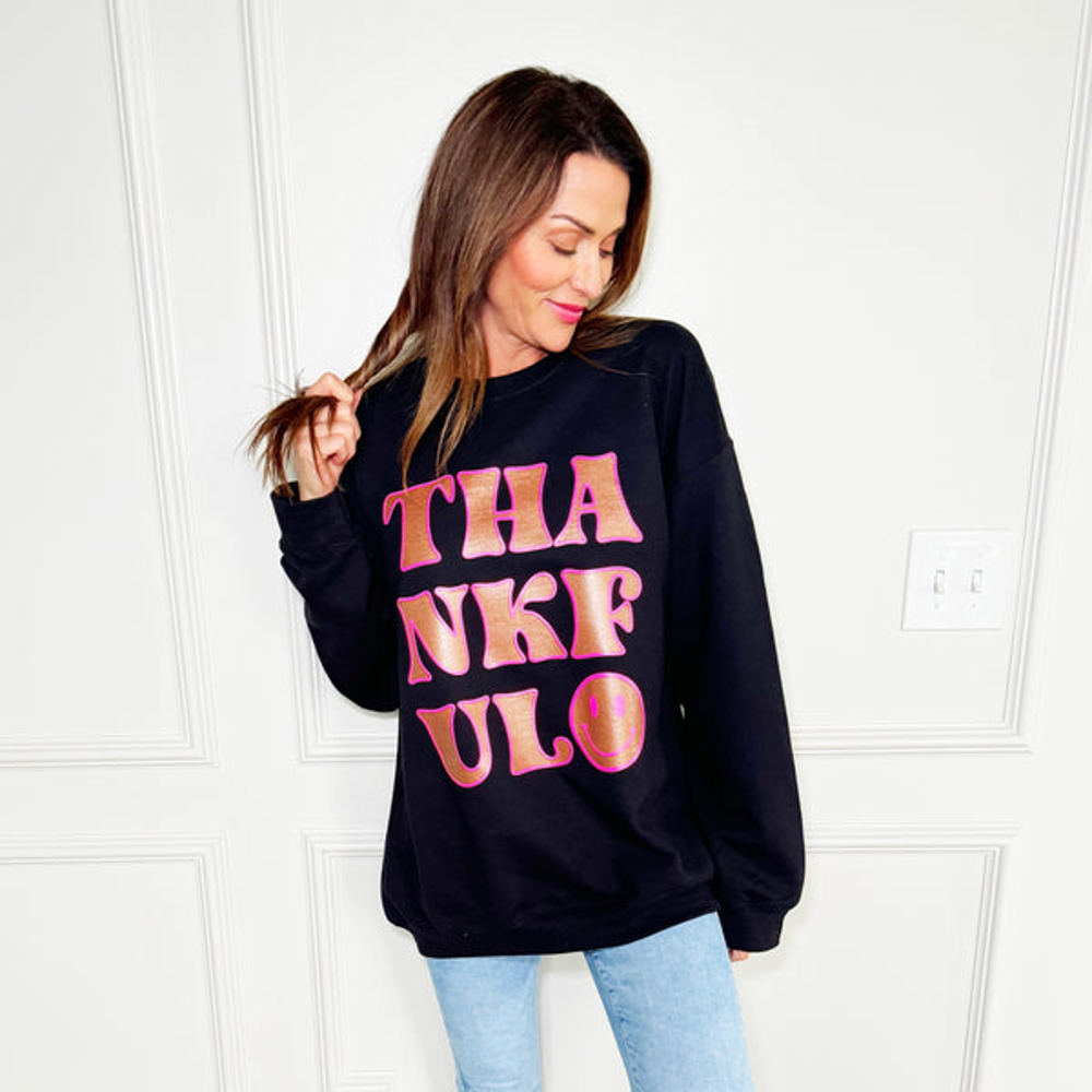 Copper Thankful Smiley Sweatshirt