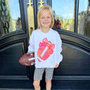 2T 87+13 Football Bow Toddler Sweatshirt