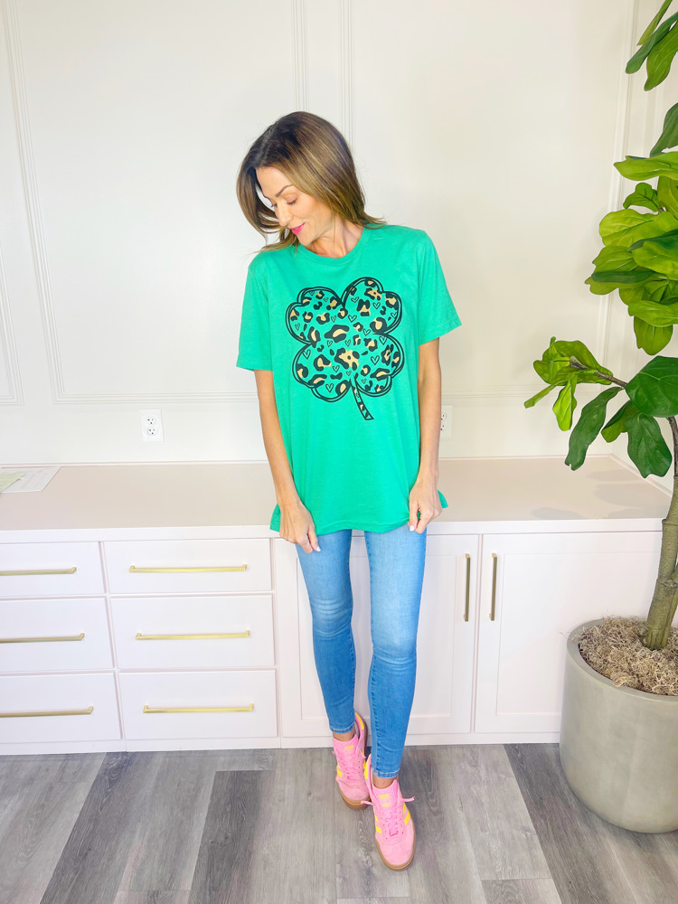 Leopard Shamrock Tee