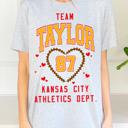 X-Small Gray 87 Team Taylor Taylor Game Tay Football Graphic Tees | Bella Canvas