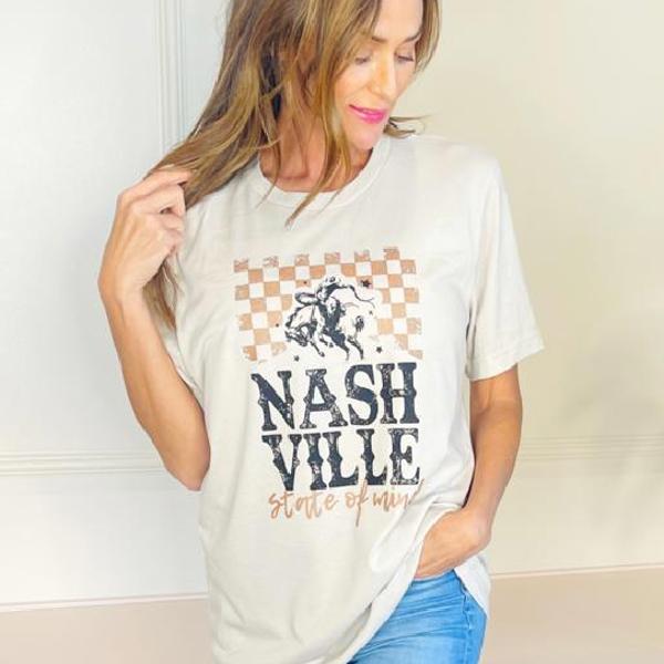 Checkered Nashville State Of Mind Tee