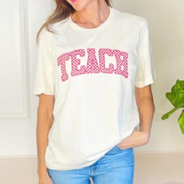 Checkered Teach Tee