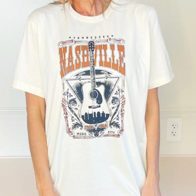 Nashville Guitar Ivory Tee