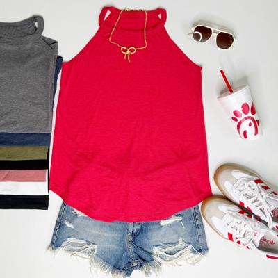 District Premium High Neck Tank | Tons of Colors! | Solid, Plain, Basic 