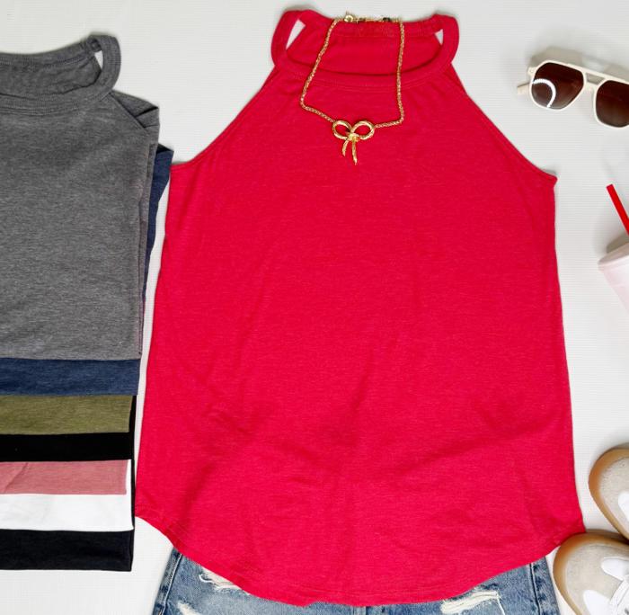 District Premium High Neck Tank | Tons of Colors! | Solid, Plain, Basic 
