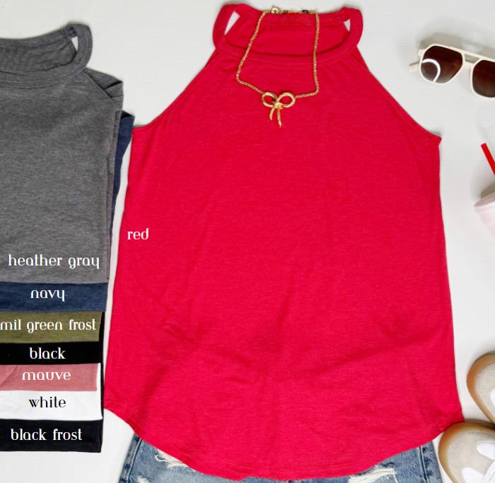 District Premium High Neck Tank | Tons of Colors! | Solid, Plain, Basic 
