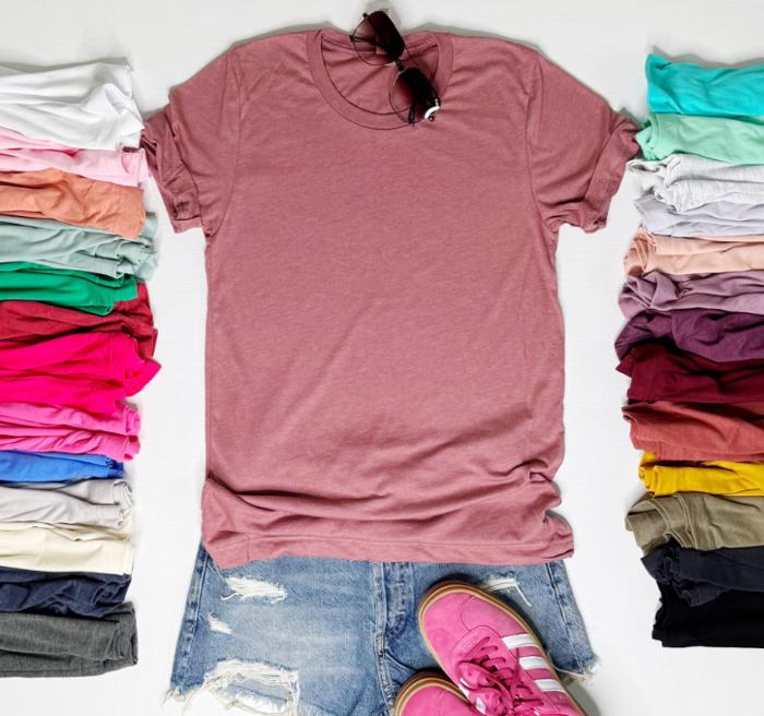 Premium Soft Bella + Canvas Long Length Crewneck Tees! | Tons of Colors! | XS - XXL!| Solid, Plain & Basic!