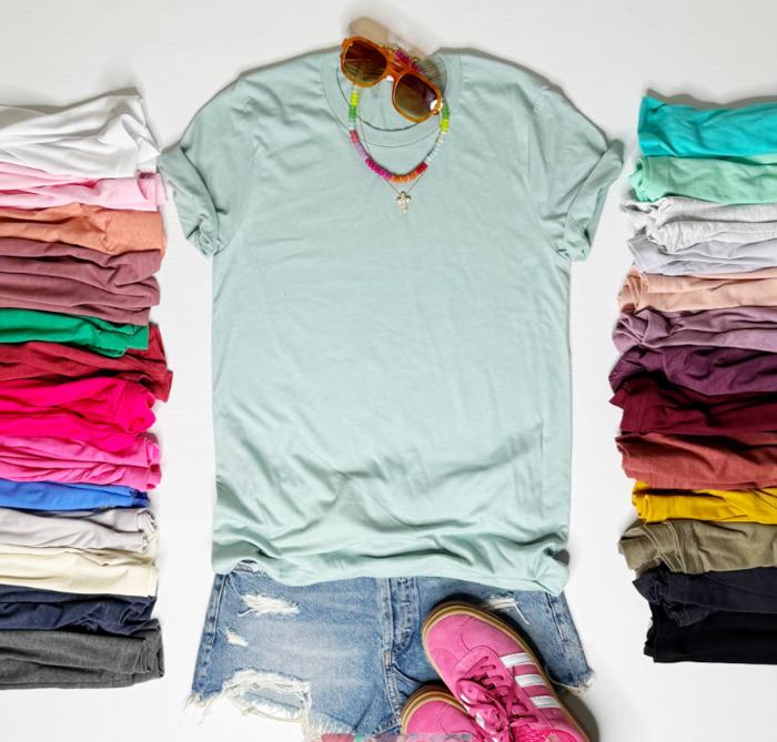 Premium Soft Bella + Canvas Long Length Crewneck Tees! | Tons of Colors! | XS - XXL!| Solid, Plain & Basic!