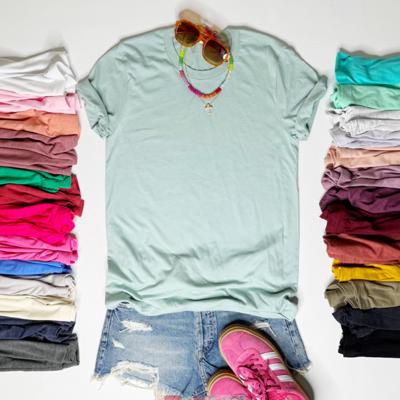 Premium Soft Bella + Canvas Long Length Crewneck Tees! | Tons of Colors! | XS - XXL!| Solid, Plain & Basic!