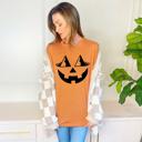 Small JackolanternLashes Halloween Face Tees