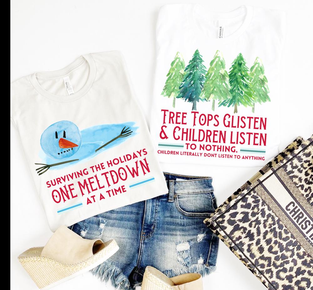 Christmas Trees & Melting Snowman Tee