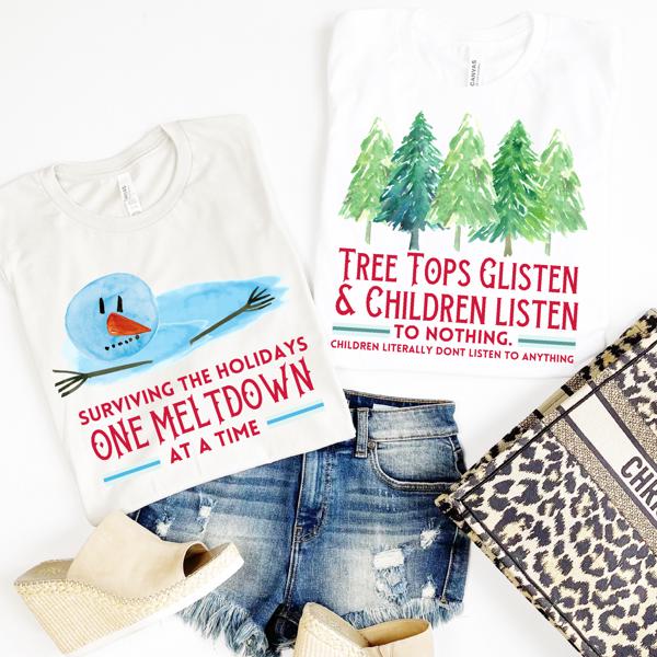 Christmas Trees & Melting Snowman Tee