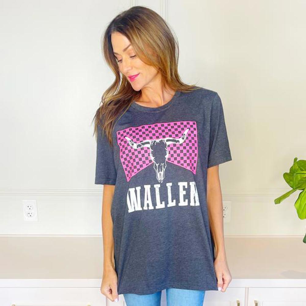 Checkered Pink Wallen Tee