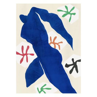 Little Dean - Abstract Blue Figure  Poster  without frame