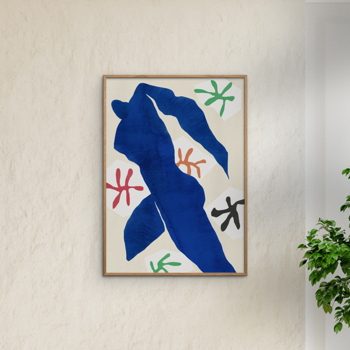 Little Dean - Abstract Blue Figure  Poster  without frame