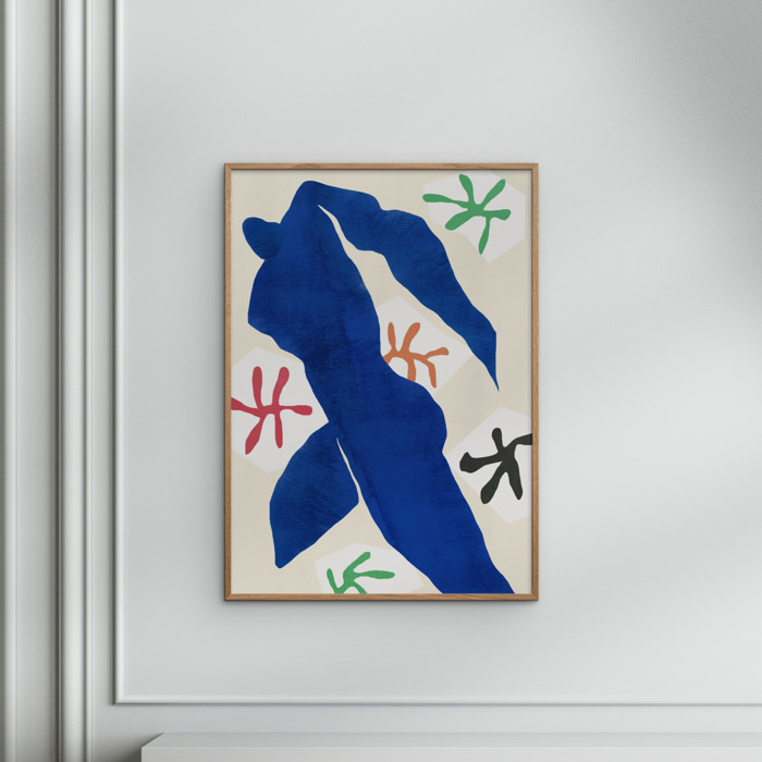 Little Dean - Abstract Blue Figure  Poster  without frame