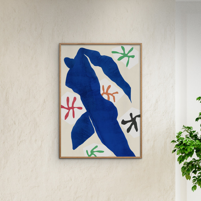 Little Dean - Abstract Blue Figure  Poster  without frame