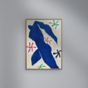 27.6 x 39.4 inches Little Dean - Abstract Blue Figure  Poster  without frame