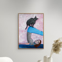  Sharyn Bursic - Yoga with my cat  Poster  without frame