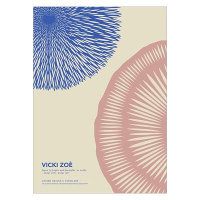 VICKI ZOÉ - Flower - The Uniqueness of you - Rose Blue  Poster  without frame