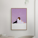 19.7 x 27.6 inches Bea Muller - Girl and Cat  Poster  without frame