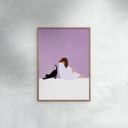 11.8 x 15.7 inches Bea Muller - Girl and Cat  Poster  without frame