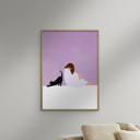27.6 x 39.4 inches Bea Muller - Girl and Cat  Poster  without frame