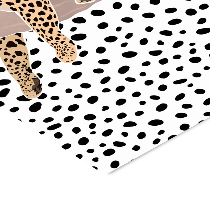 Sarah Manovski - Leopard Sleeping Polkadots  Poster  without frame