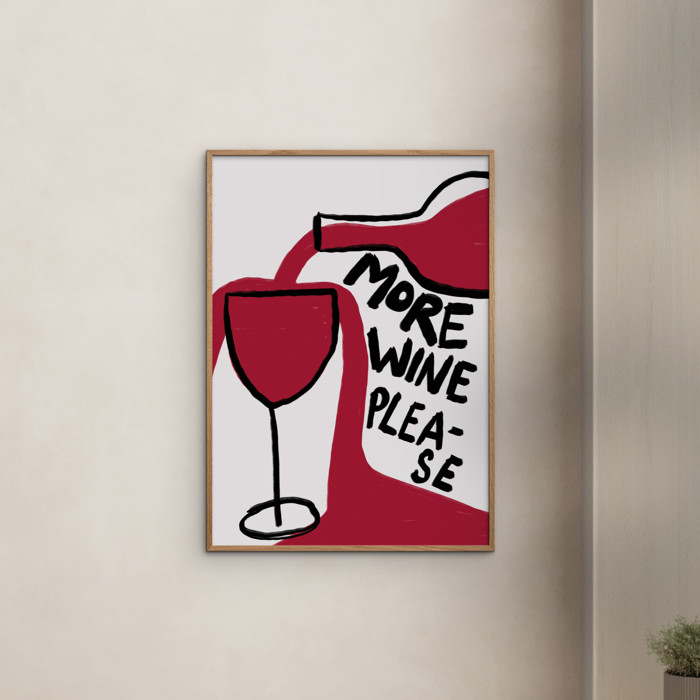 Athene Fritsch - More Wine Please  Poster  without frame