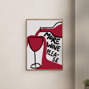 27.6 x 39.4 inches Athene Fritsch - More Wine Please  Poster  without frame