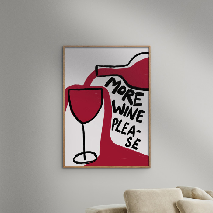 Athene Fritsch - More Wine Please  Poster  without frame