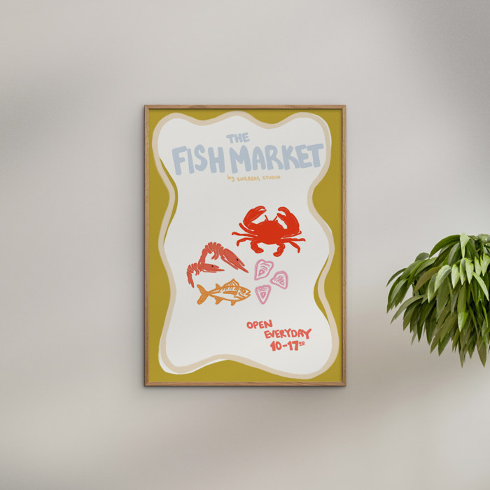 Engberg Studio - The Fish Market  Poster  without frame