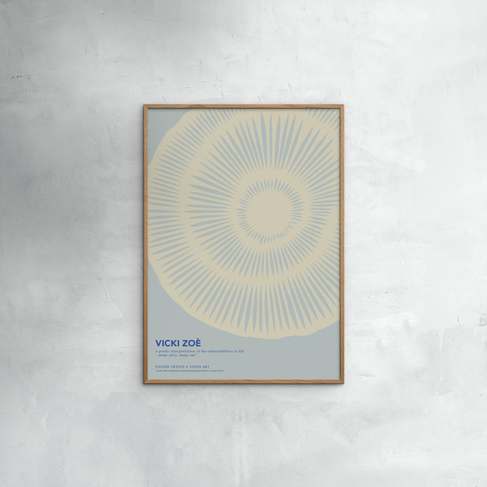 VICKI ZOÉ - The Uniqueness of you - Light Blue Cream  Poster  without frame