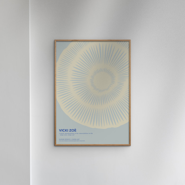 VICKI ZOÉ - The Uniqueness of you - Light Blue Cream  Poster  without frame