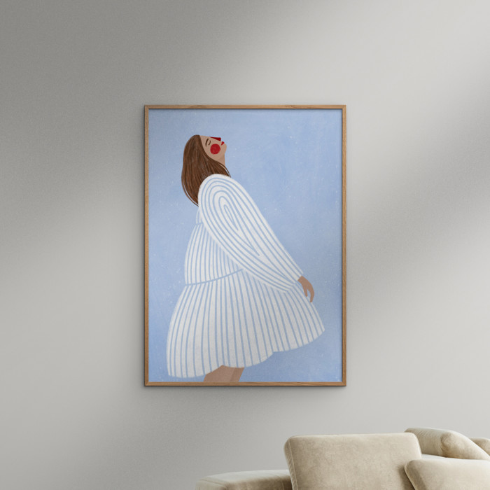 Bea Muller - The Woman with the Blue Stripes  Poster  without frame
