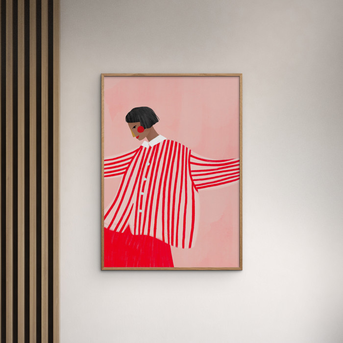 Bea Muller - The Woman With the Red Stripes  Poster  without frame