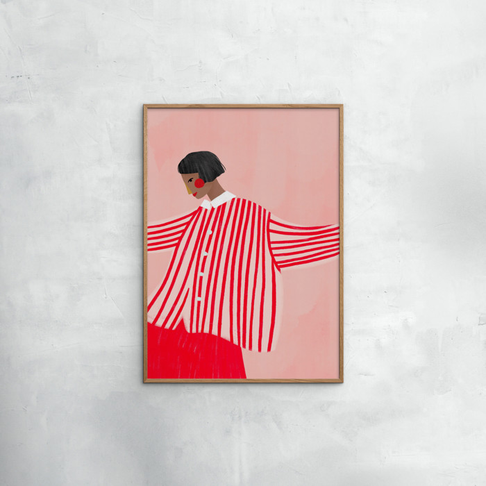 Bea Muller - The Woman With the Red Stripes  Poster  without frame