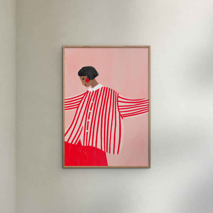 Bea Muller - The Woman With the Red Stripes  Poster  without frame